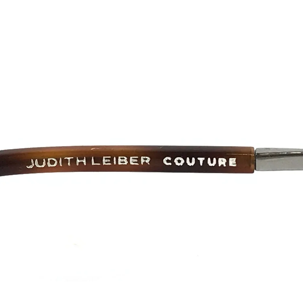 Judith Leiber Eyeglasses Frames Demure Sun Wood Silver Sparkly Crystal 54-19-145